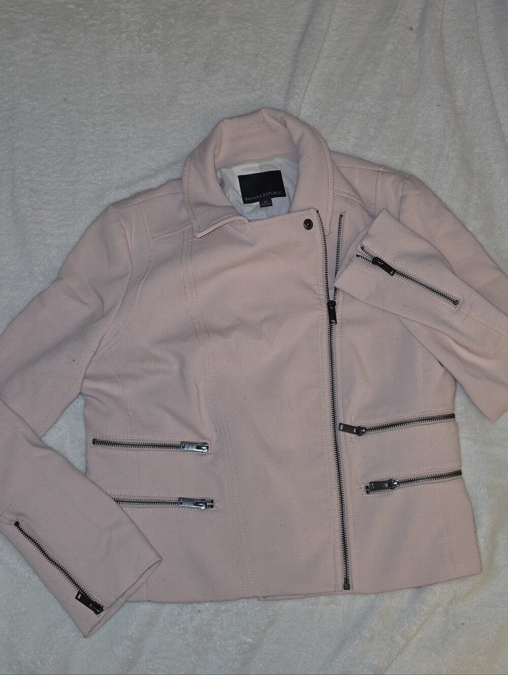 Banana Republic Light Pink Asymmetrical Zip Jacket